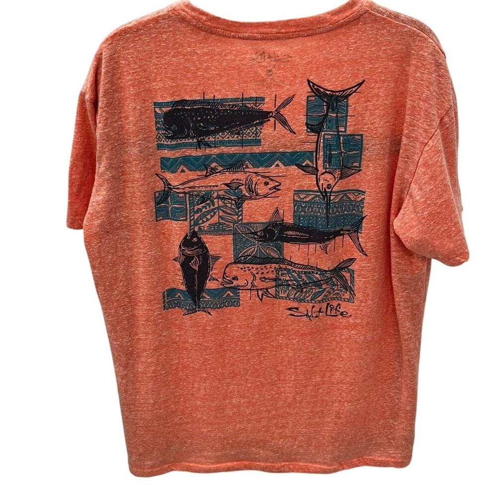 Salt Life Men’s XL Dolphin Sailfish Tuna Graphic T-shirt ~ Orange